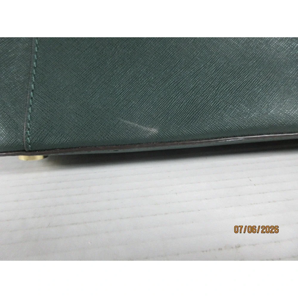 Michael Kors Jet Set Travel Saffiano Leather Tote Bag Green Gold Hardware